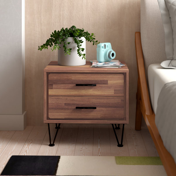 Mistana™ Wolfe Solid + Manufactured Wood Nightstand & Reviews Wayfair